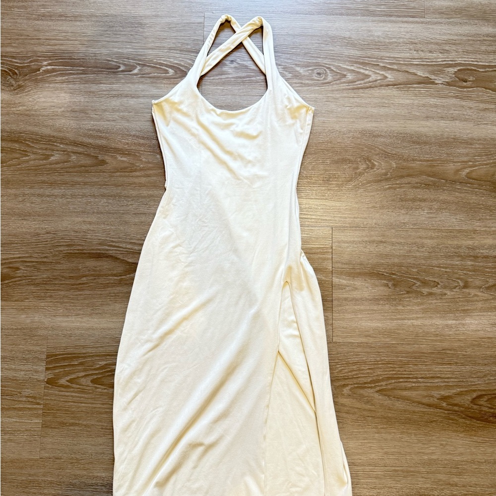 Oh Polly Cream Backless Dress
